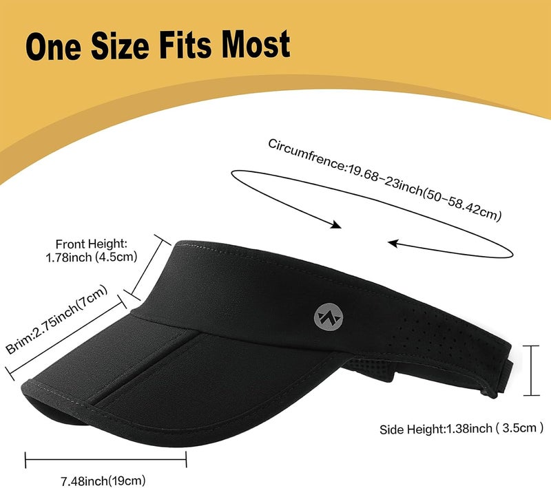 Wander Sports Sun Visor Hats Adjustable Running Golf Tennis Mesh Folding Cap for Women Men - Image 3